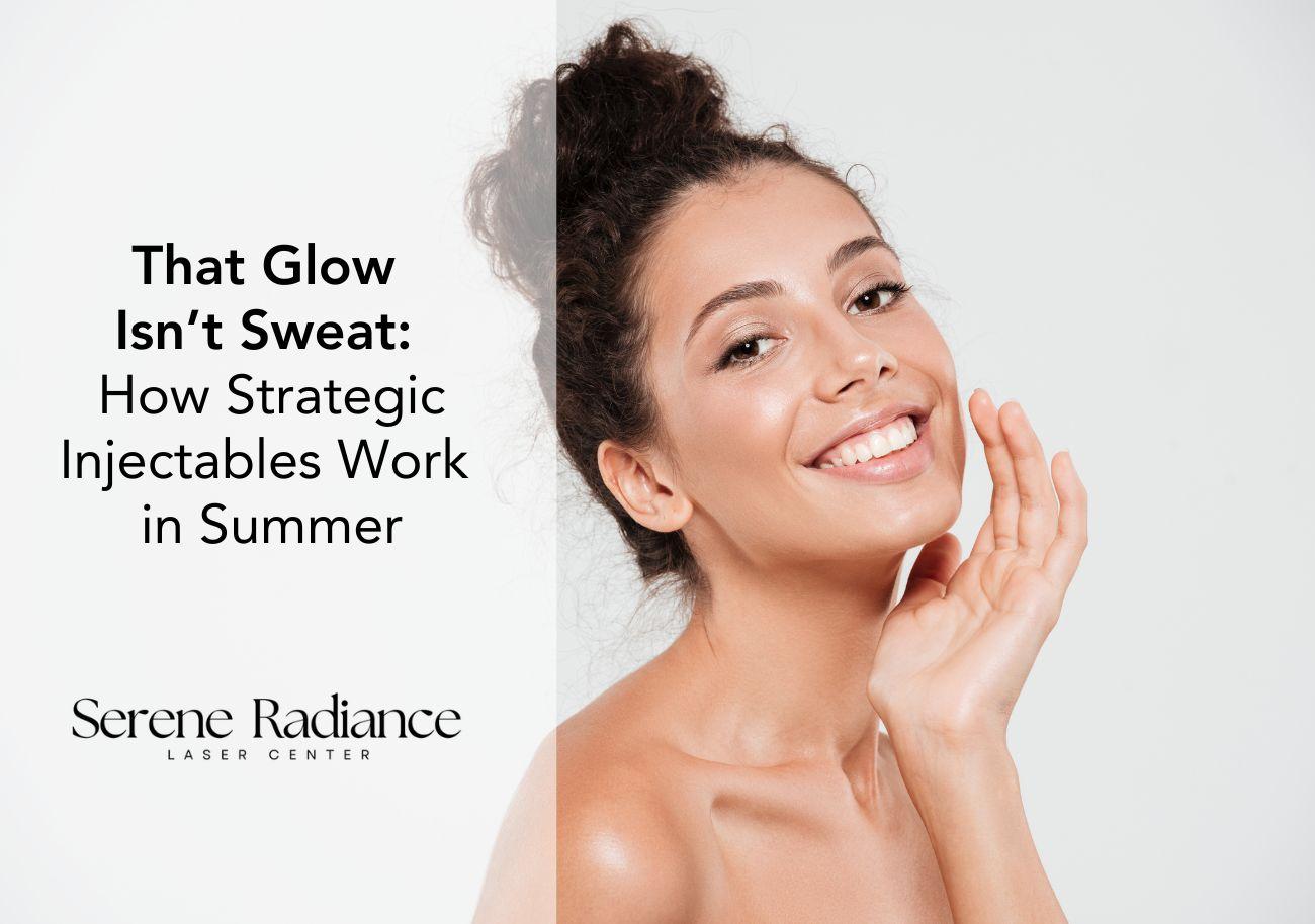 Smiling woman with glowing skin showing the effects of summer injectables from Serene Radiance in Edmonton.